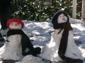 Evan and Lanie - snow people